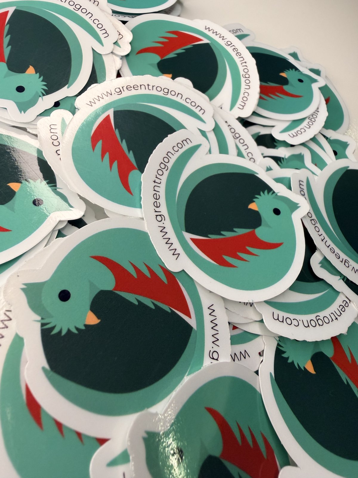 Stickers troquelados Green Trogon quetzal a color