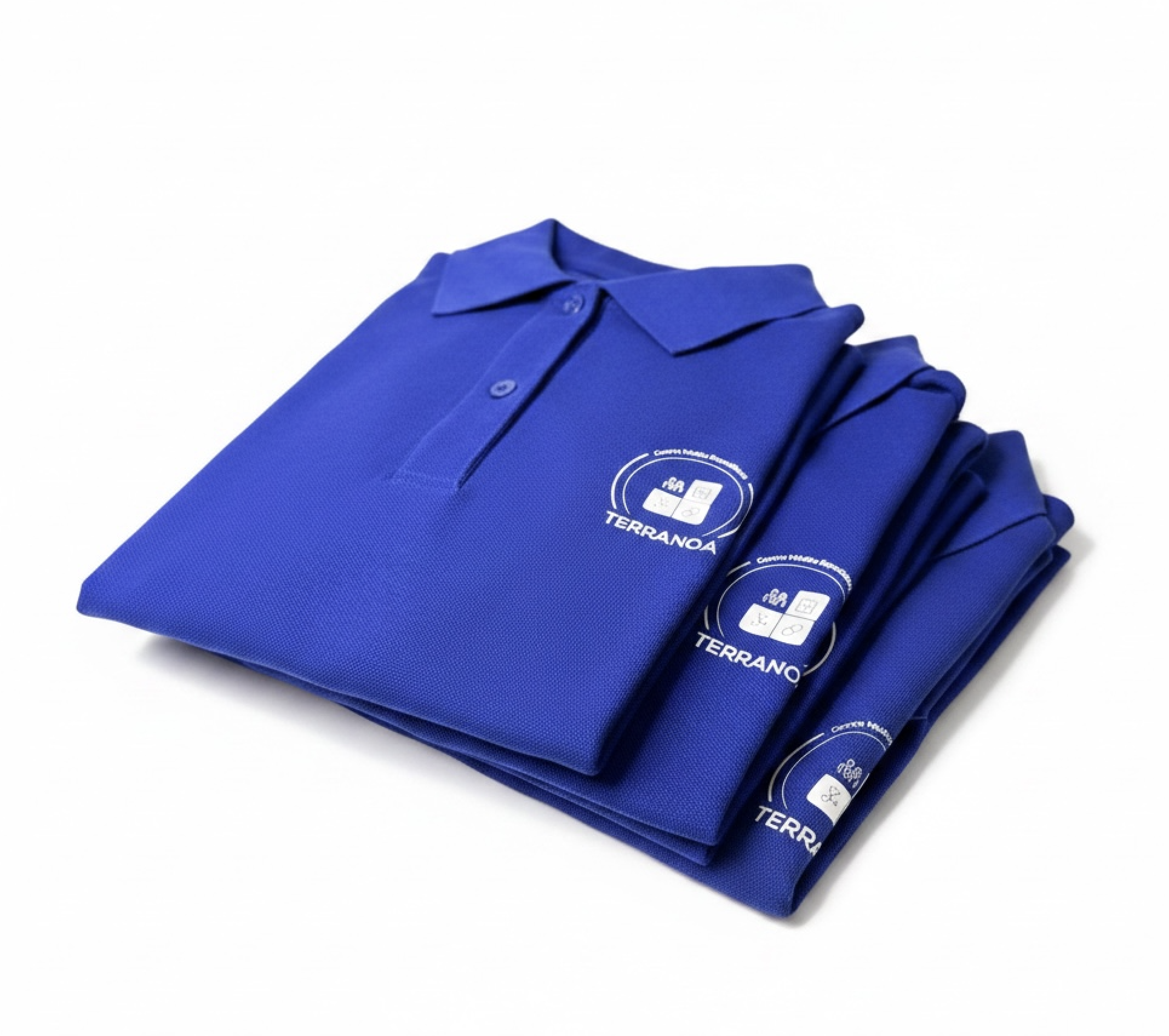 Polos azul rey Terranoa con logo bordado